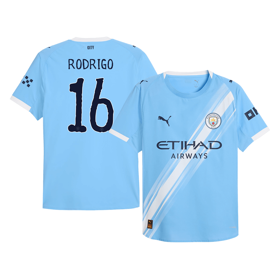 RODRIGO #16 Manchester City Játékos Otthon Mez 2025/26 Kék