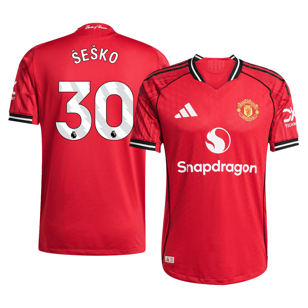 ŠEŠKO #30 Manchester United Játékos Otthon Mez 2025/26 Piros