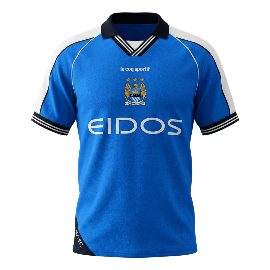Manchester City Hazai Retro Futball Mez 1999/01 Kék 2025/26