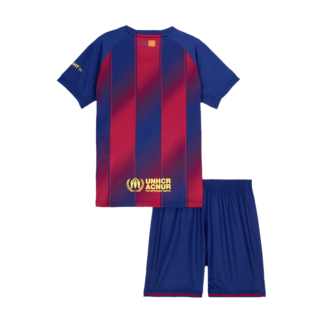 Kid's Barcelona Otthon Soccer Mez Készlet(Mez+Rövidnadrág) 2025/26 Piros&Kék