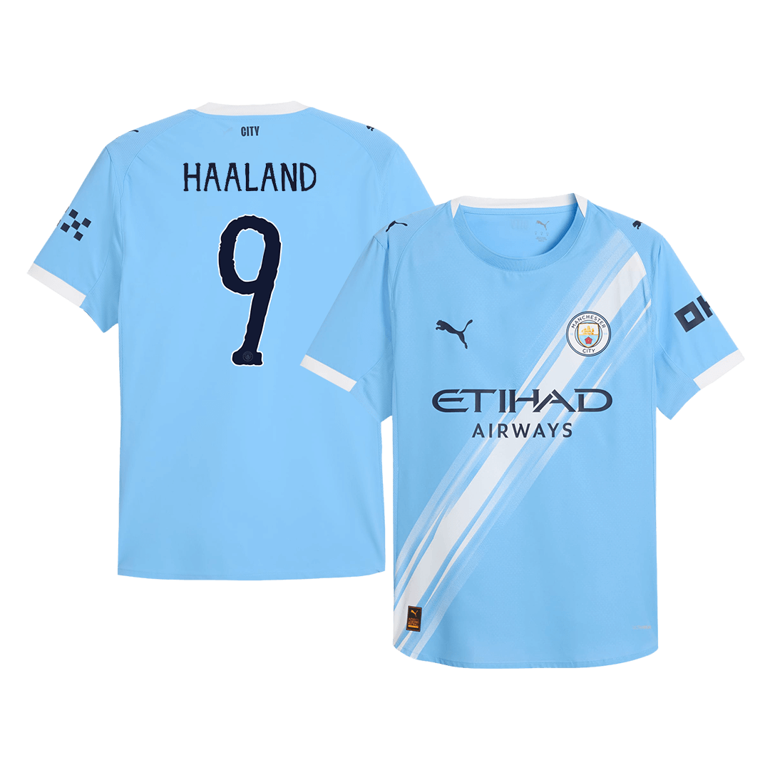 HAALAND #9 Manchester City Játékos Otthon Mez 2025/26 Kék