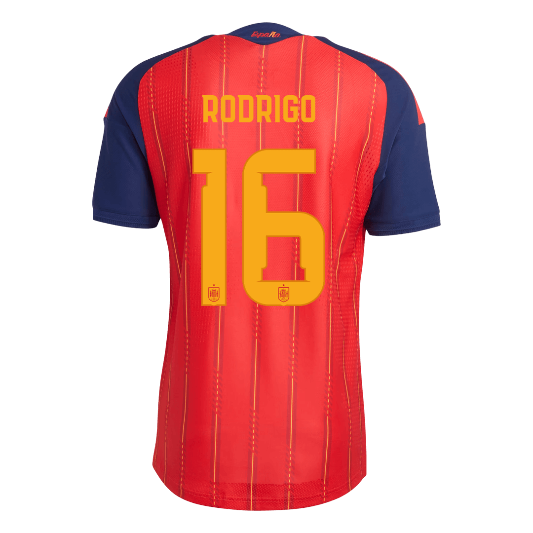 RODRIGO #16 Spain Játékos Verzió Hazai Mez Világbajnoki 2026 Piros