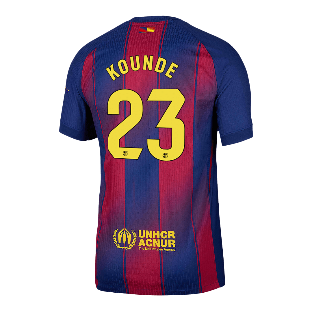 KOUNDE #23 Barcelona Játékos Otthon Mez 2025/26 Piros & Kék