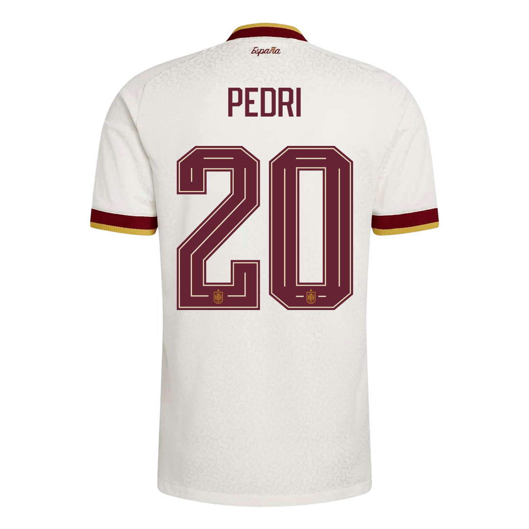 PEDRI #20 Spain Játékos Verzió Idegenbeli Mez Világbajnoki 2026 Fehér
