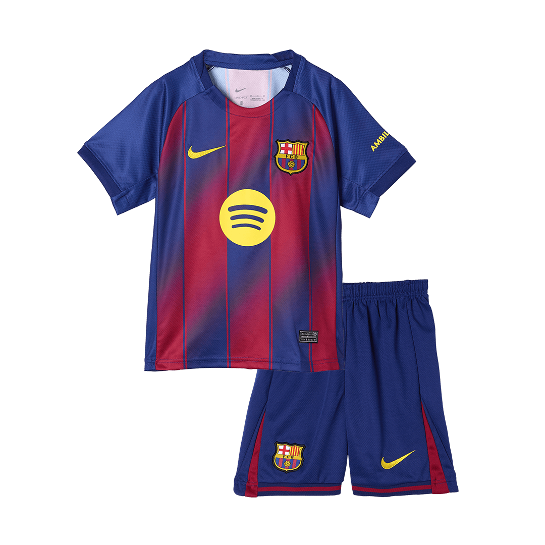 Kid's Barcelona Otthon Soccer Mez Készlet(Mez+Rövidnadrág) 2025/26 Piros&Kék