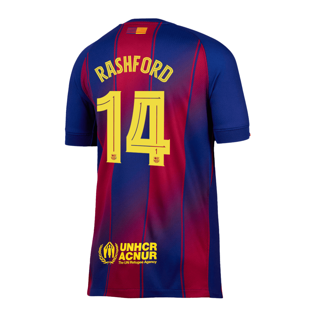 RASHFORD #14 Barcelona Otthon Soccer Mez 2025/26 Piros&Kék - UCL