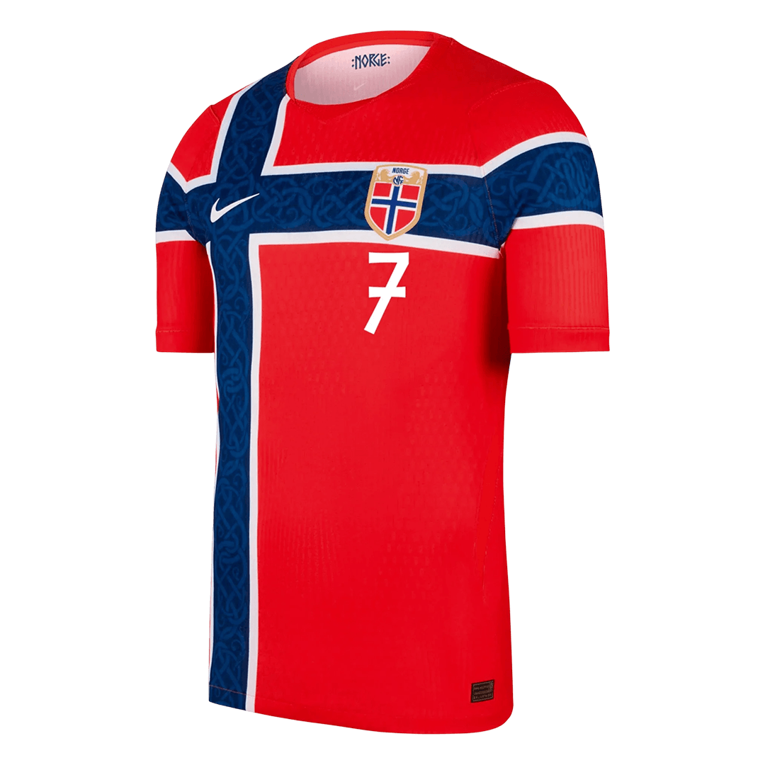 SØRLOTH #7 Norway Játékos Verzió Hazai Mez Világbajnoki 2026 Piros