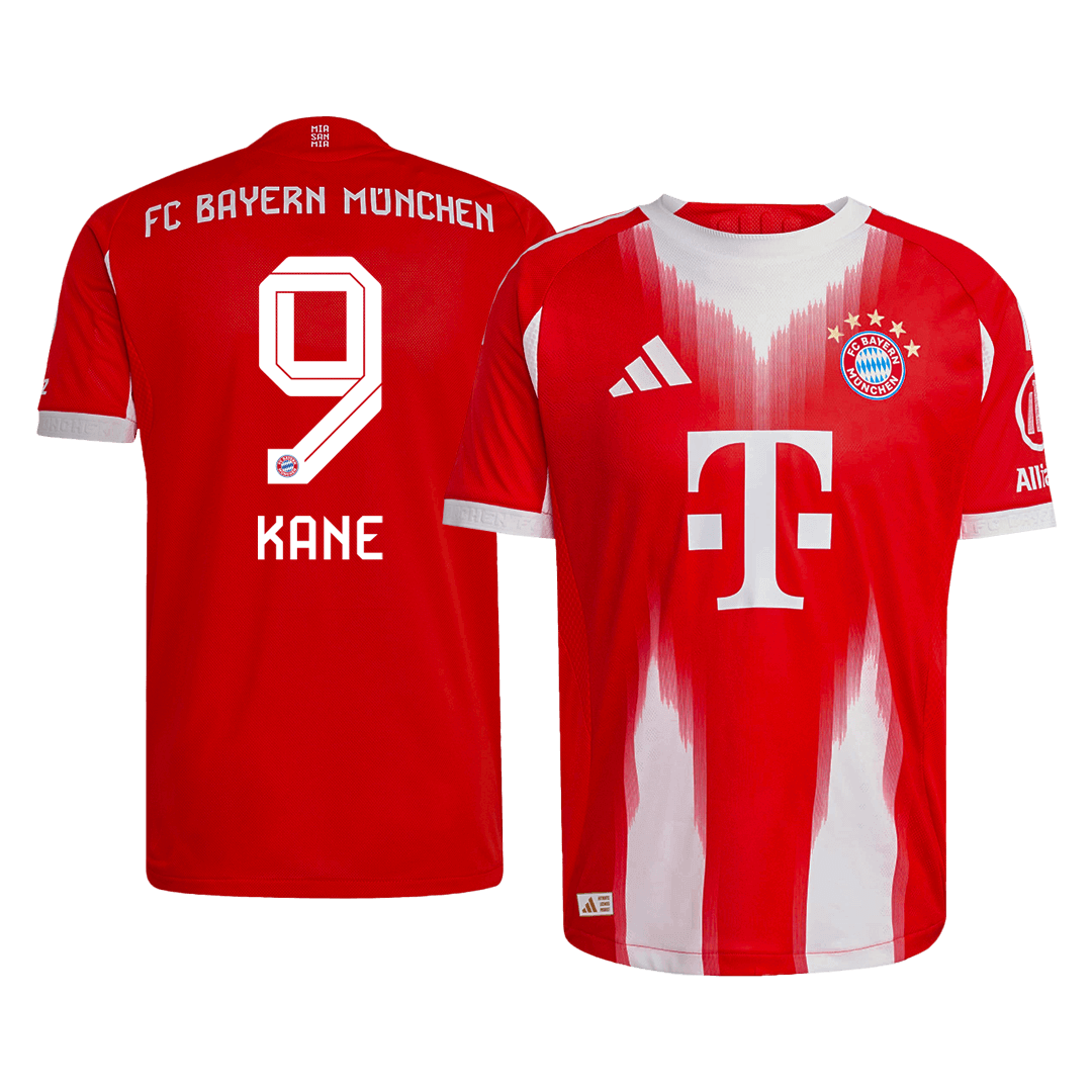 KANE #9 Hiteles Bayern Munich Otthon Soccer Mez 2025/26 Piros
