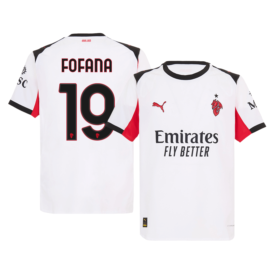 FOFANA #19 AC Milan Játékos Idegenbeli Mez 2025/26 Fehér