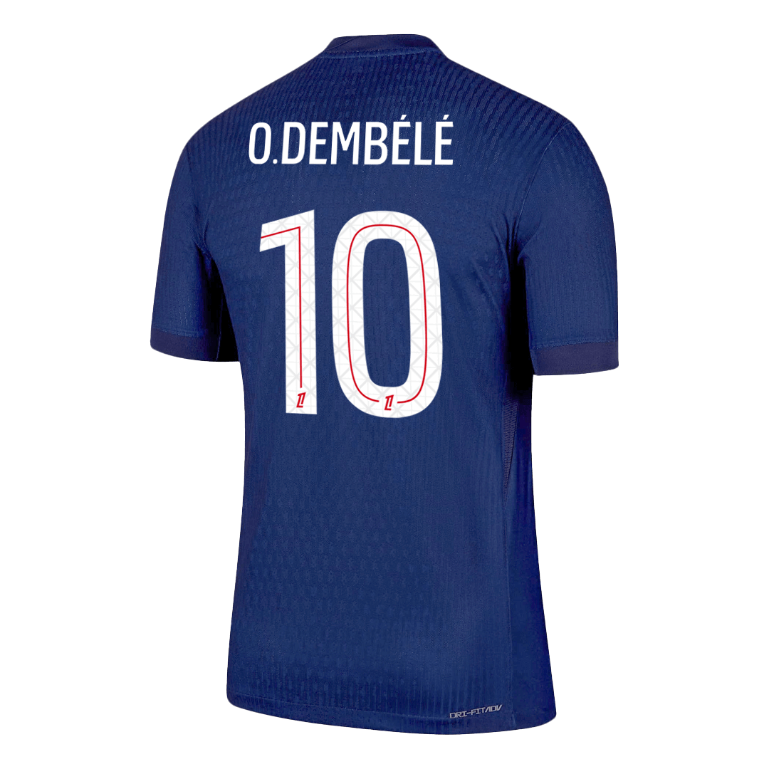 O.DEMBÉLÉ #10 Hiteles PSG Otthon Soccer Mez 2025/26 Haditengerészet