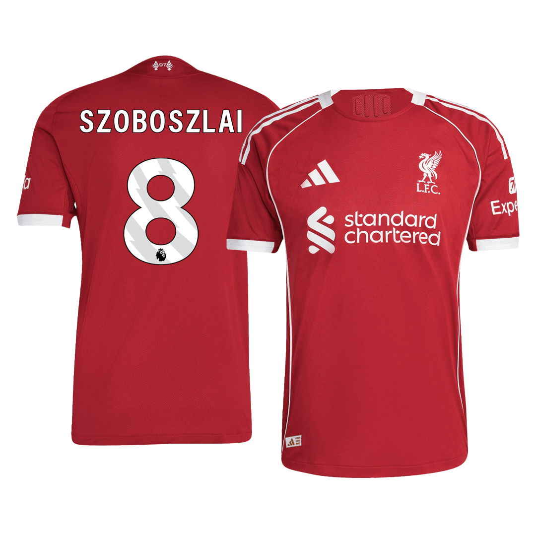 SZOBOSZLAI #8 Liverpool Játékos Otthon Mez 2025/26 Piros