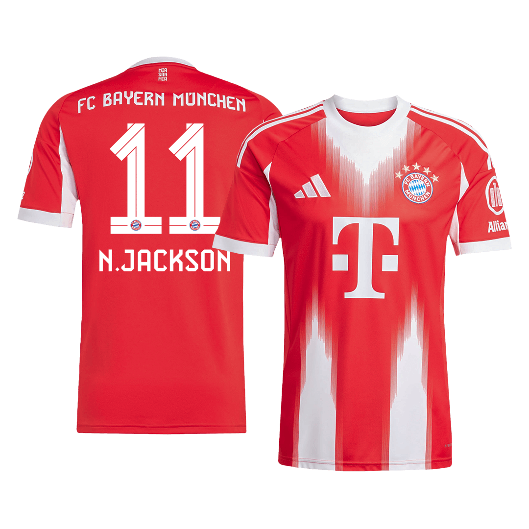 N.JACKSON #11 Bayern Munich Otthon Mez 2025/26 Piros