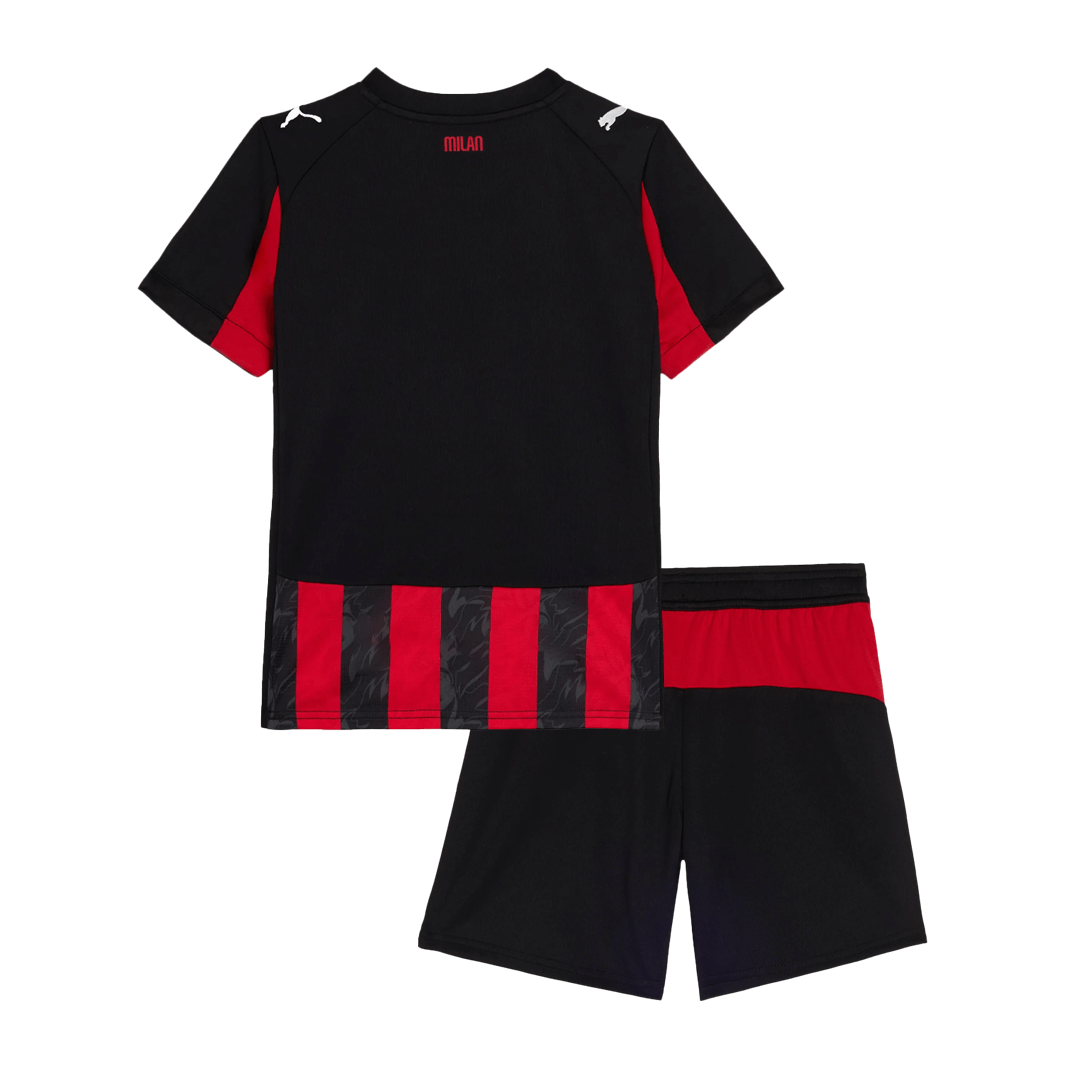 Gyerekek AC Milan Otthoni Soccer Mez Készlet(Mez+Rövidnadrág) 2025/26 Piros&Fekete