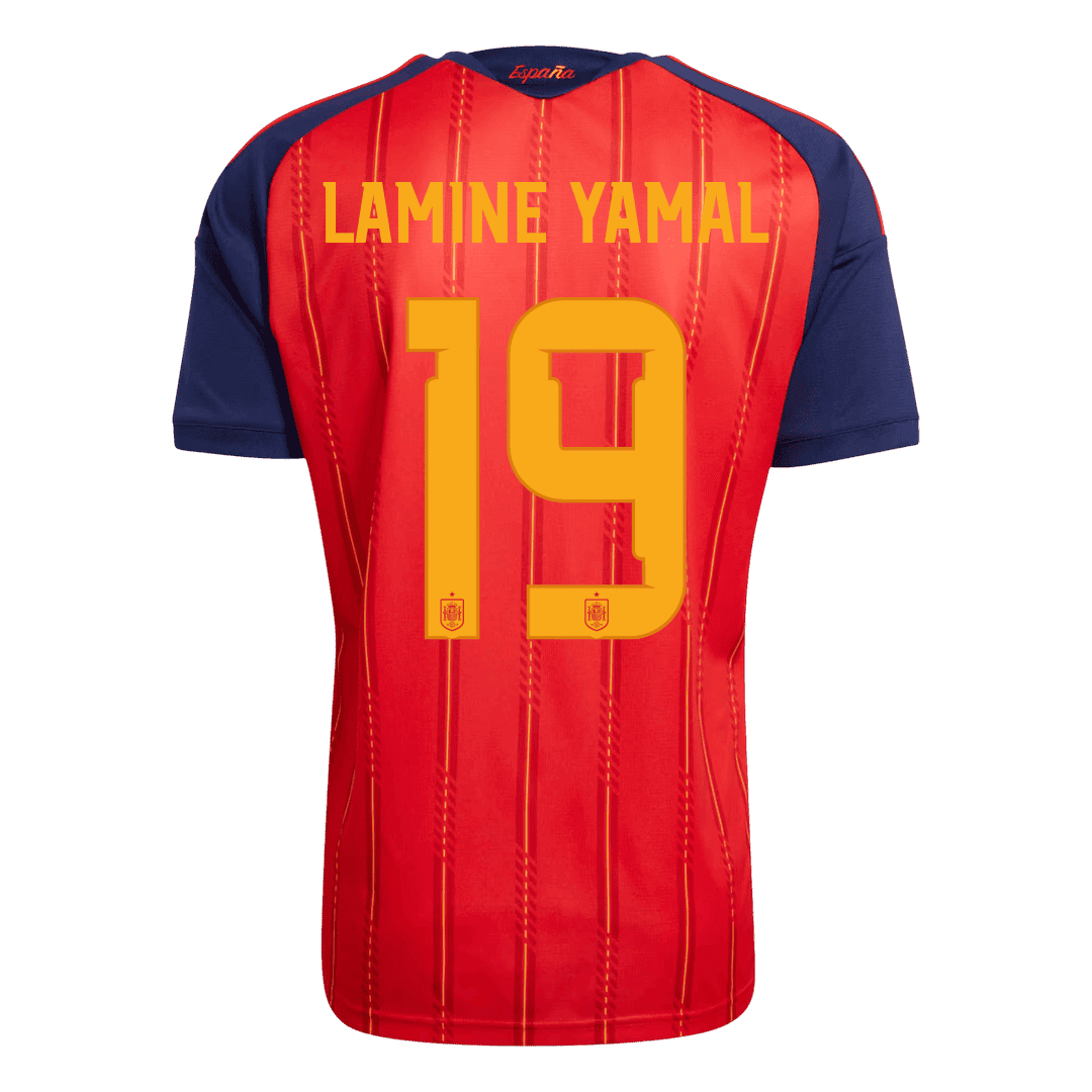 LAMINE YAMAL #19 Spanyolország Játékos Verzió Hazai Mez Világbajnoki 2026 Piros