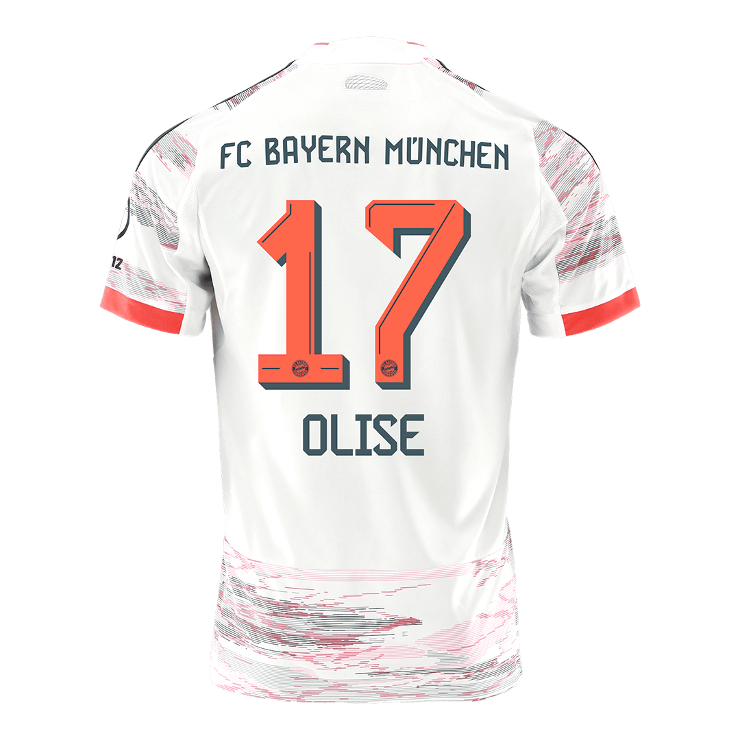 OLISE #17 Bayern Munich Idegenbeli Mez 2025/26 Fehér
