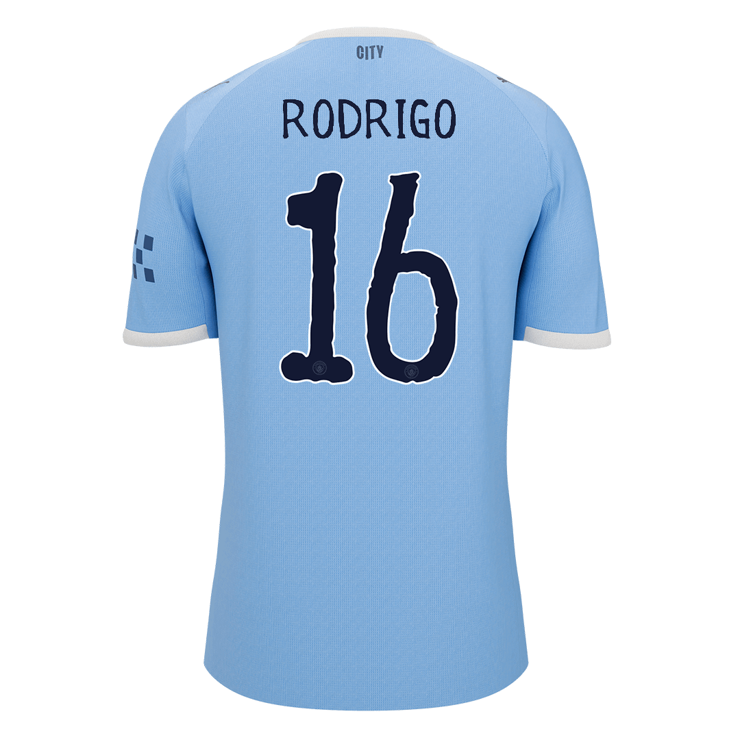 RODRIGO #16 Manchester City Otthoni Futball Mez 2025/26 Kék