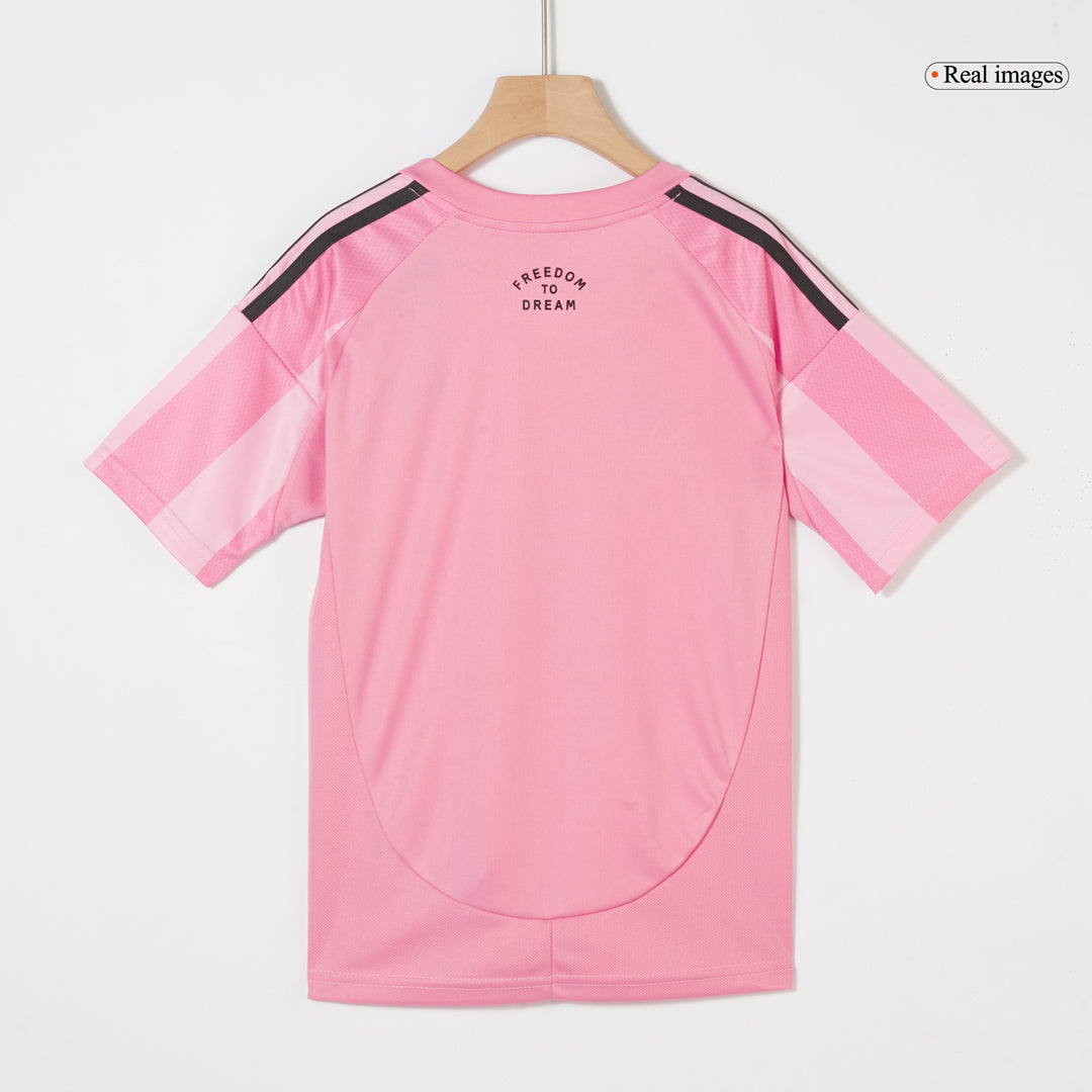 Gyerekek Inter Miami CF Otthoni Soccer Mez Készlet(Mez+Rövidnadrág) 2025 Rózsaszín