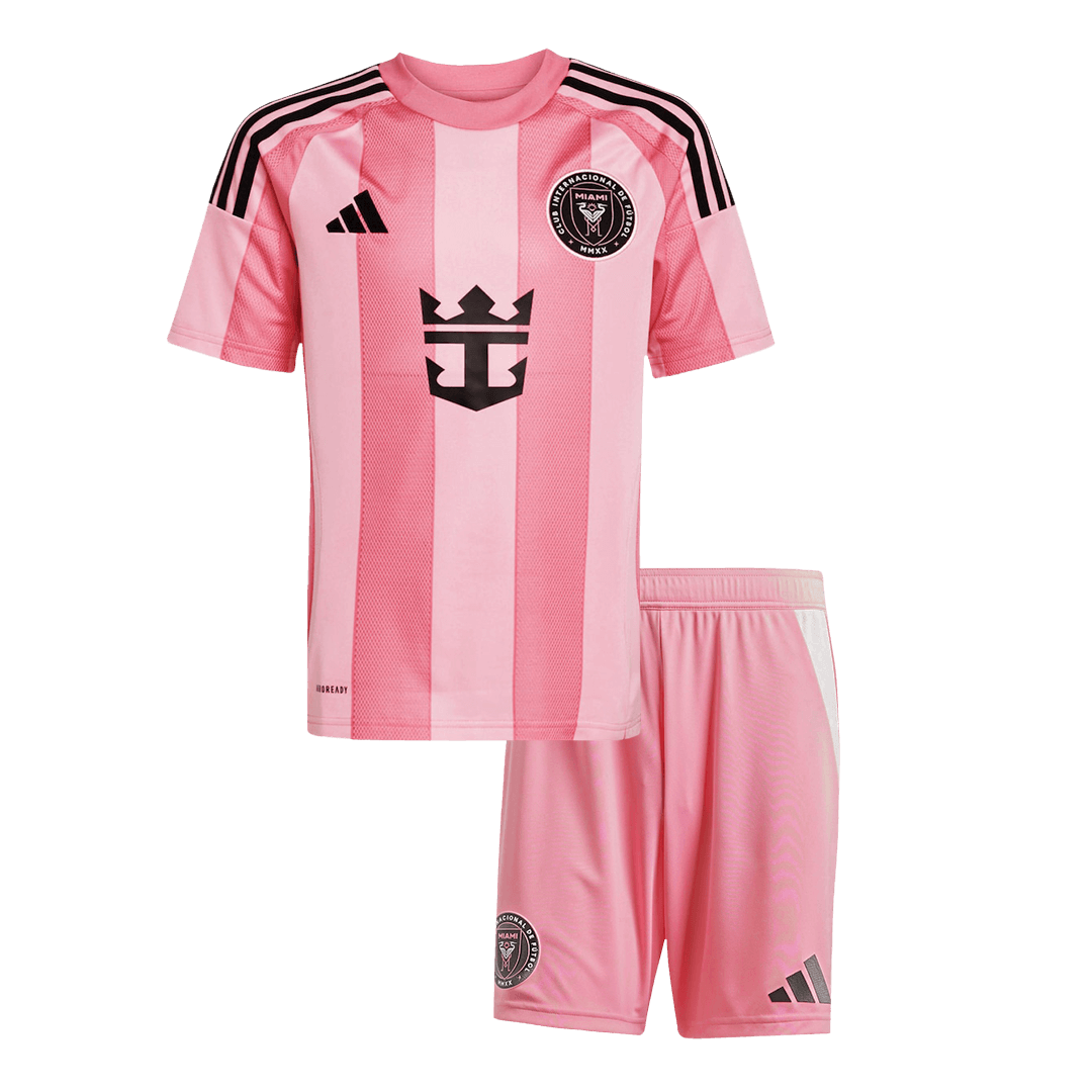 Gyerekek Inter Miami CF Otthoni Soccer Mez Készlet(Mez+Rövidnadrág) 2025 Rózsaszín
