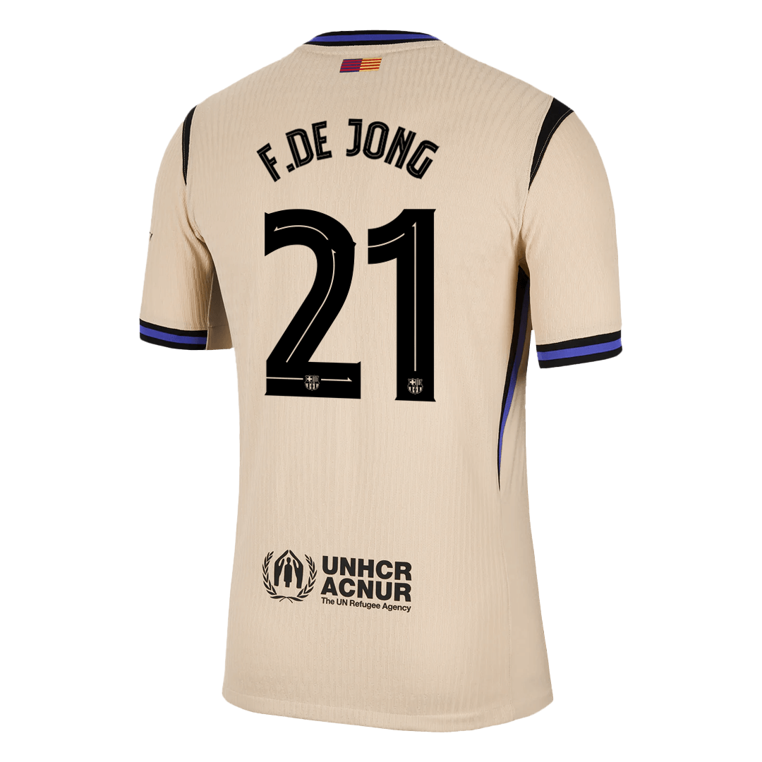 F.DE JONG #21 Játékos Barcelona Idegenbeli Soccer Mez 2025/26 Sárga - UCL