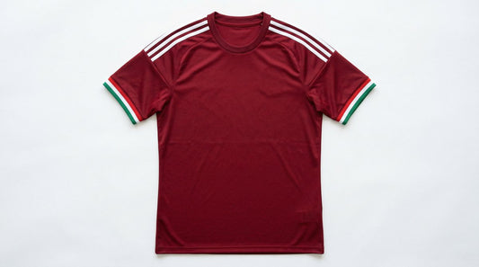 Magyar válogatott 2026-os Adidas hazai mez bordópiros színben trikolor ujjszegéllyel