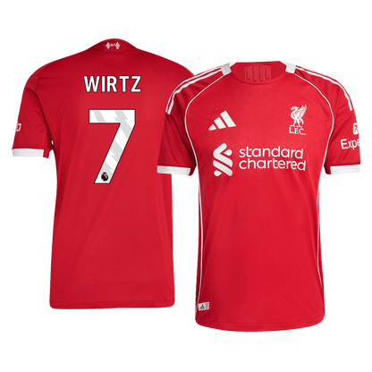 WIRTZ #7 Hiteles Liverpool Otthon Soccer Mez 25/26 Piros