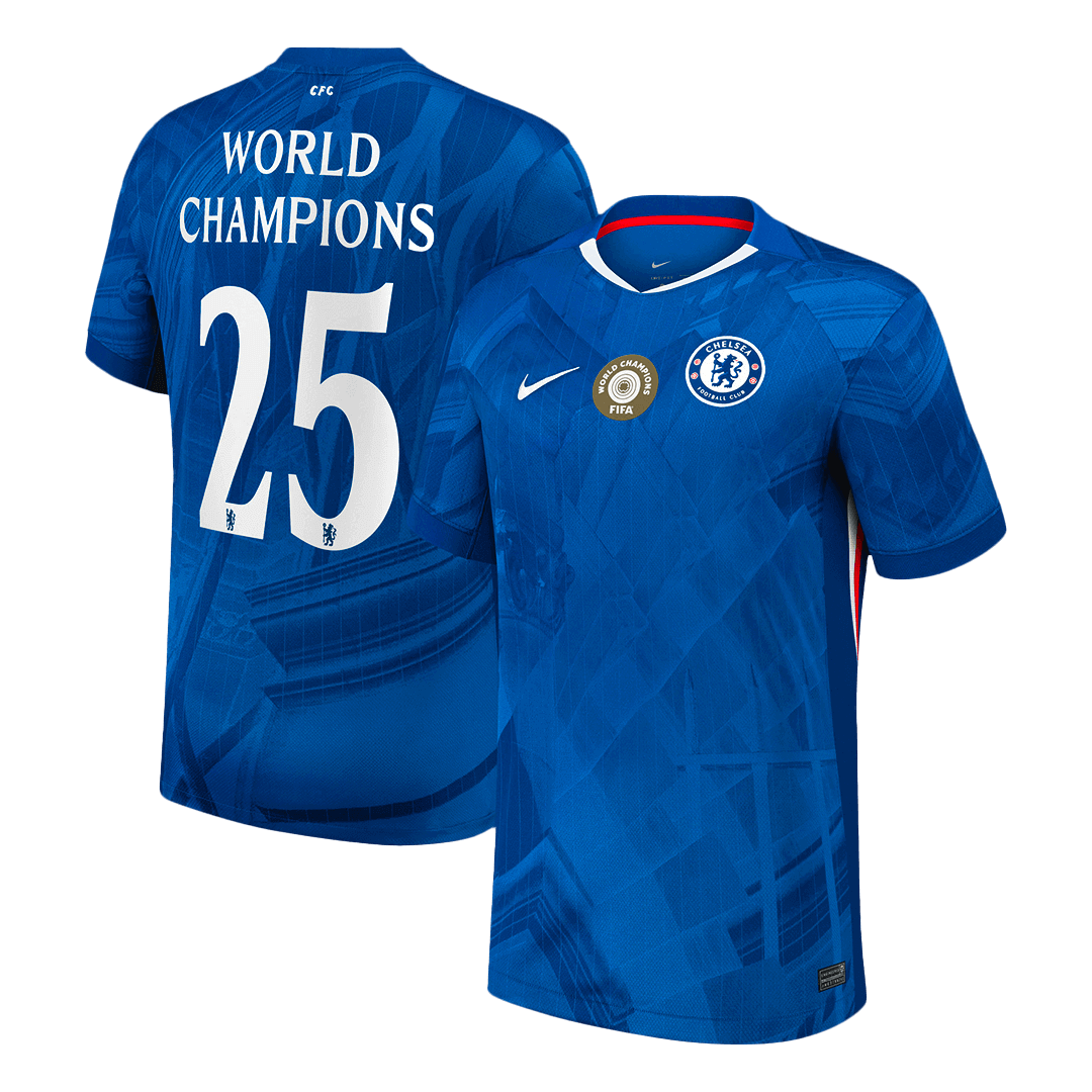 WORLD CHAMPIONS #25 Chelsea Otthon Soccer Mez 2025/26 Kék - with chest badge