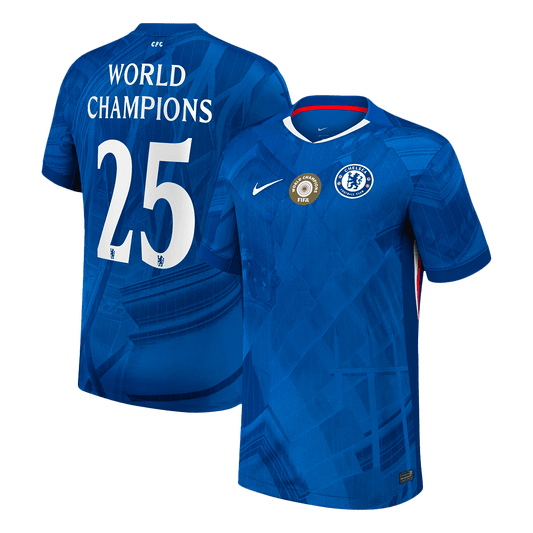 WORLD CHAMPIONS #25 Chelsea Otthon Soccer Mez 2025/26 Kék - with chest badge