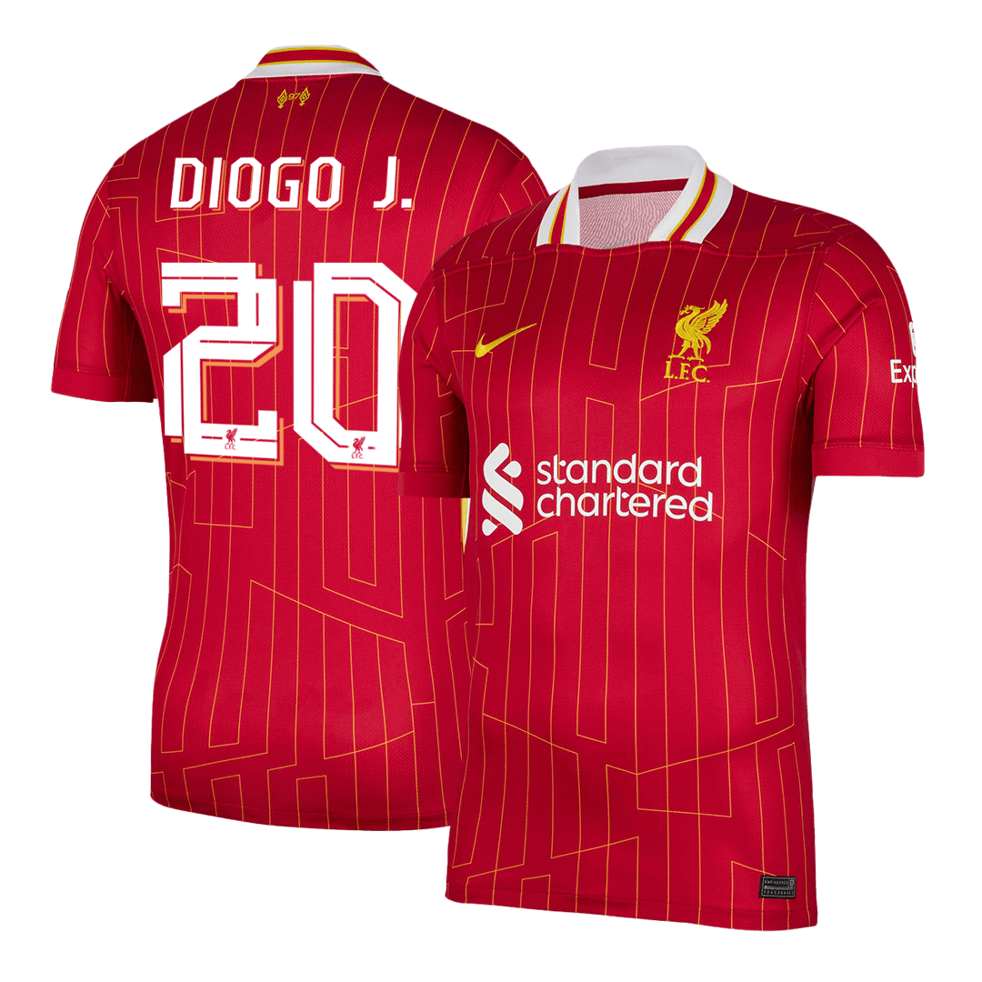 DIOGO J. #20 Liverpool Otthon Soccer Mez 2024/25 Piros - UCL
