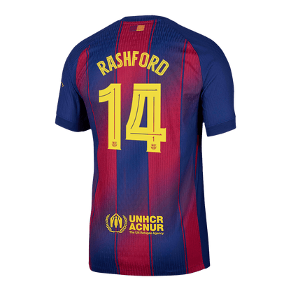RASHFORD #14 Hiteles Barcelona Otthon Soccer Mez 2025/26 Piros&Kék - UCL