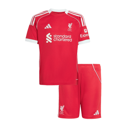 Gyerekek Liverpool Otthon Soccer Mez Készlet(Mez+Rövidnadrág) 25/26 Piros