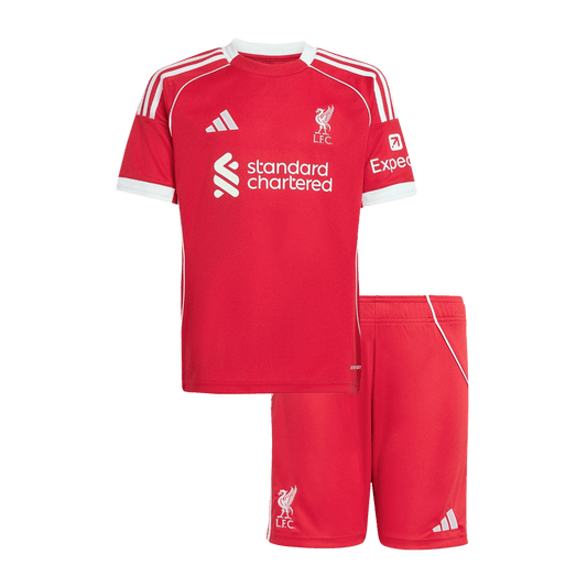 Gyerekek Liverpool Otthon Soccer Mez Készlet(Mez+Rövidnadrág) 25/26 Piros