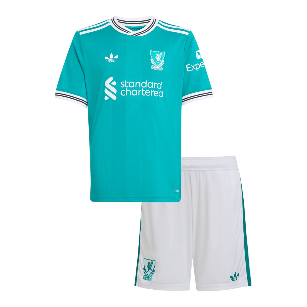 Liverpool Gyerek Harmadik Készlet(Mez+Nadrág) 2025/26 Zöld