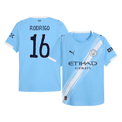RODRIGO #16 Manchester City Játékos Otthon Mez 2025/26 Kék