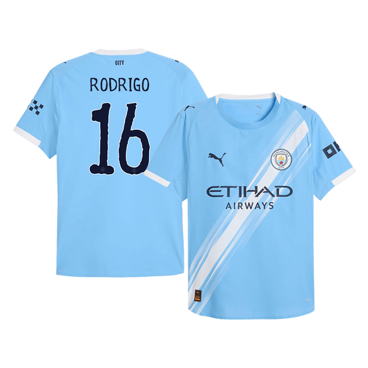 RODRIGO #16 Manchester City Játékos Otthon Mez 2025/26 Kék
