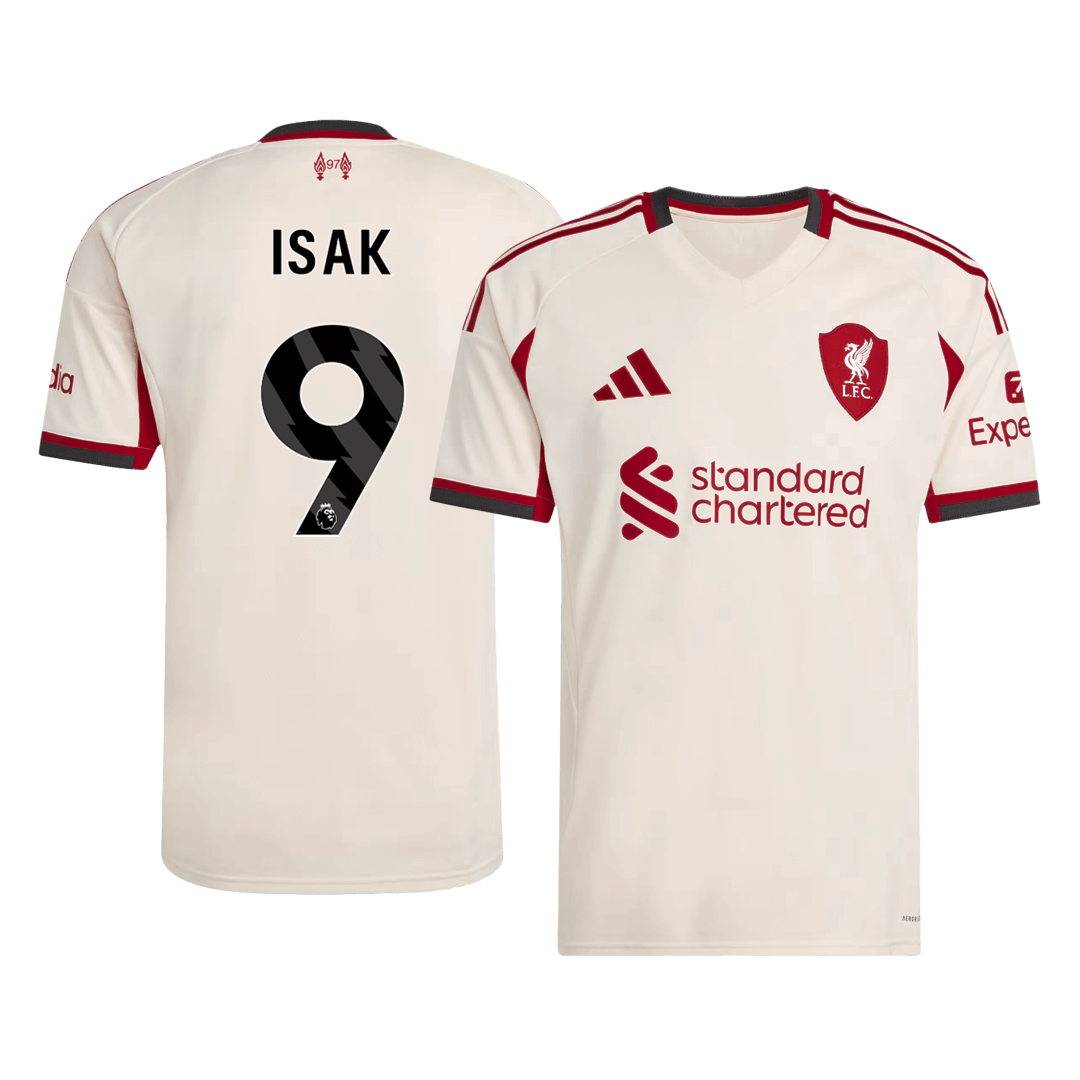 ISAK #9 Liverpool 
 Idegen 
 Futball Mez 
2025/26 
 Fehér