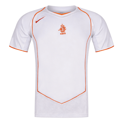 Netherlands Idegenbeli Retro Futball Mez 2004 Fehér