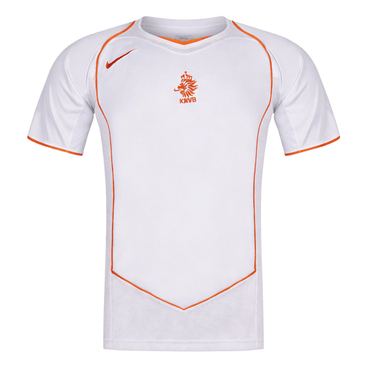 Netherlands Idegenbeli Retro Futball Mez 2004 Fehér