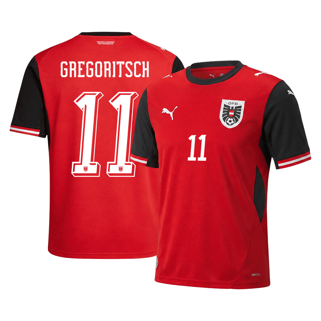 GREGORITSCH #11 Austria Hazai Világbajnoki Mez 2026 Piros