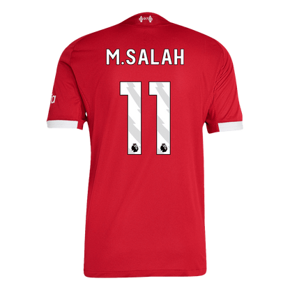 M.SALAH #11 Hiteles Liverpool Otthon Soccer Mez 25/26 Piros