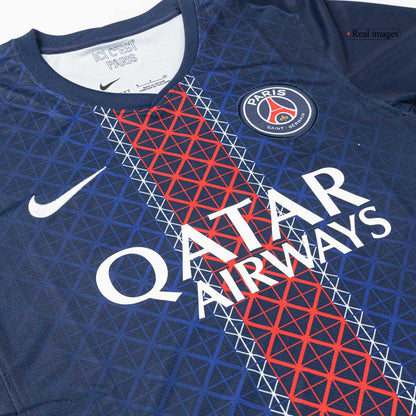 【Szuper Jó Minőségű】MARQUINHOS #5 PSG Otthon Soccer Mez 2025/26 Haditengerészet