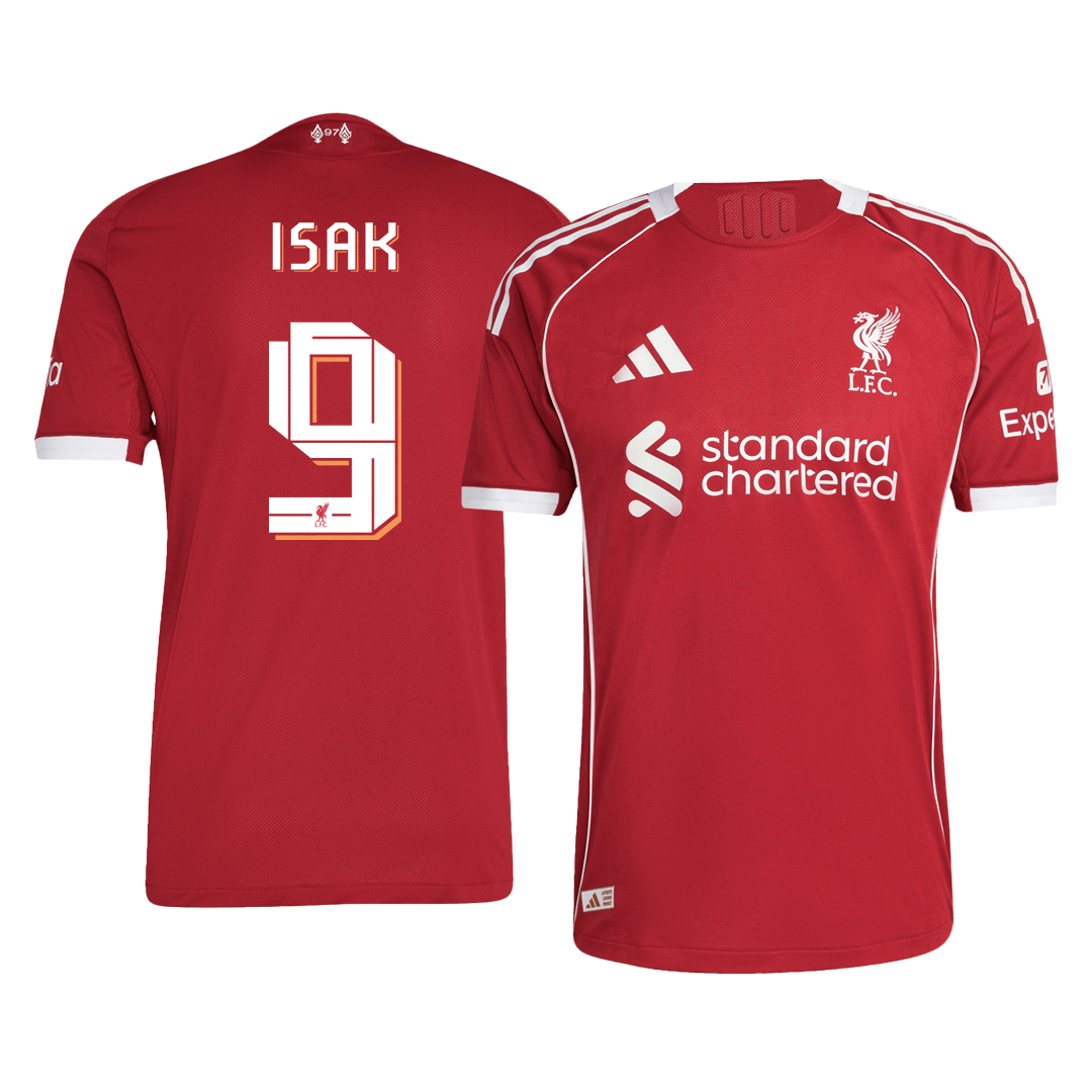 ISAK #9 Liverpool Játékos Otthoni Mez 2025/26 Piros - UCL