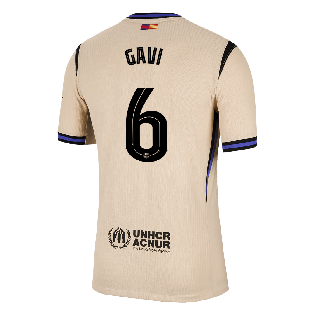 GAVI #6 Játékos Barcelona Idegenbeli Soccer Mez 2025/26 Sárga - UCL