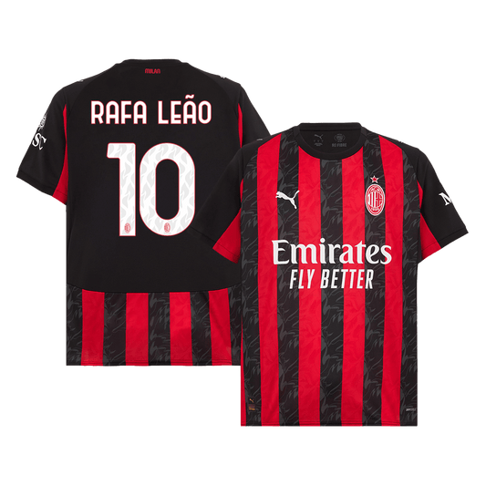 RAFA LEÃO #10 AC Milan Otthoni Soccer Mez 2025/26 Piros&Fekete