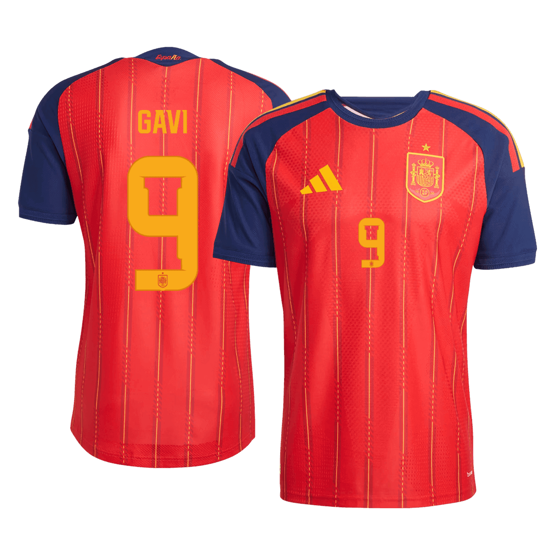 GAVI	 #9 Spain Játékos Verzió Hazai Mez Világbajnoki 2026 Piros