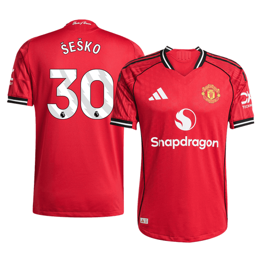 ŠEŠKO #30 Manchester United Játékos Otthon Mez 2025/26 Piros
