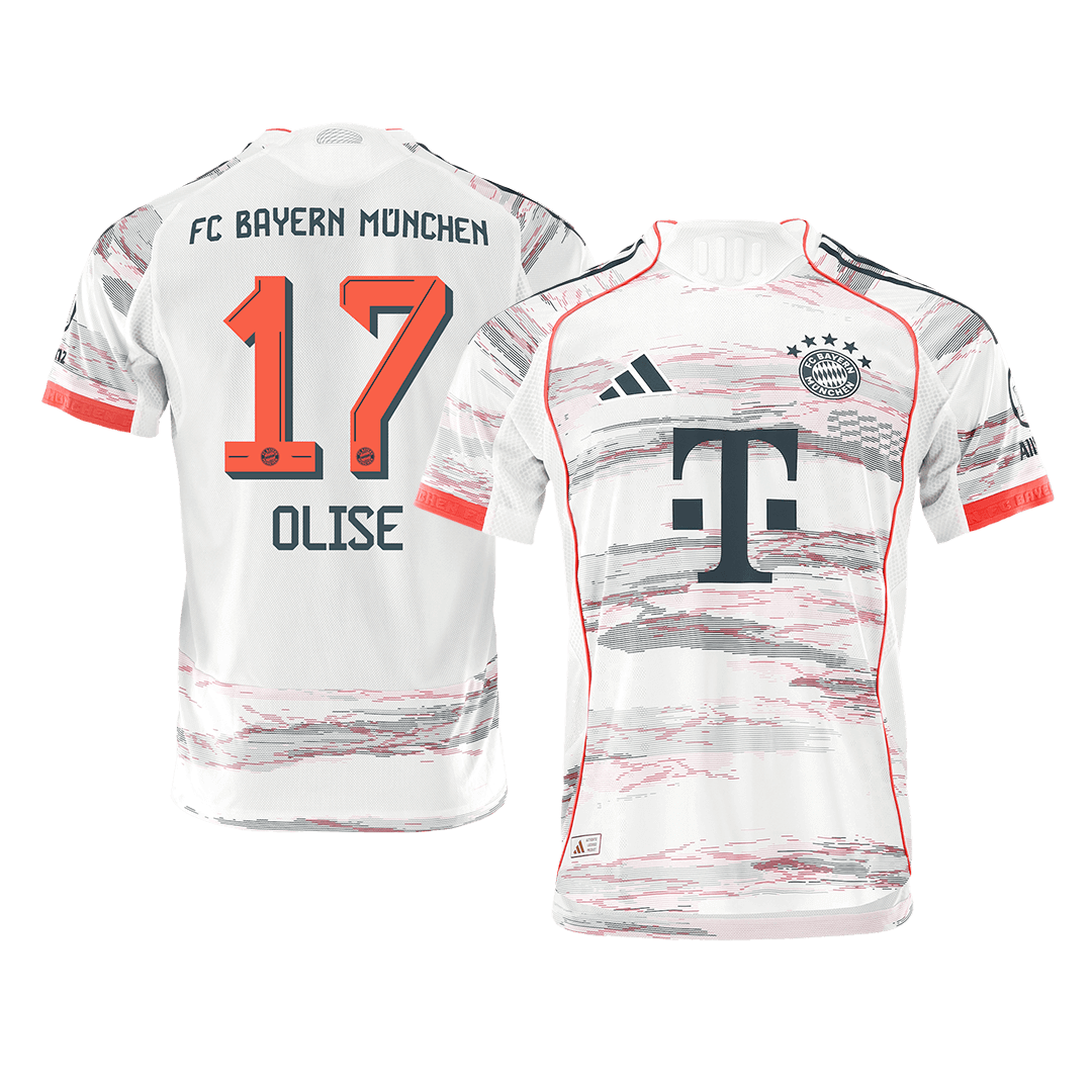 OLISE #17 Bayern Munich Játékos Idegenbeli Mez 2025/26 Fehér