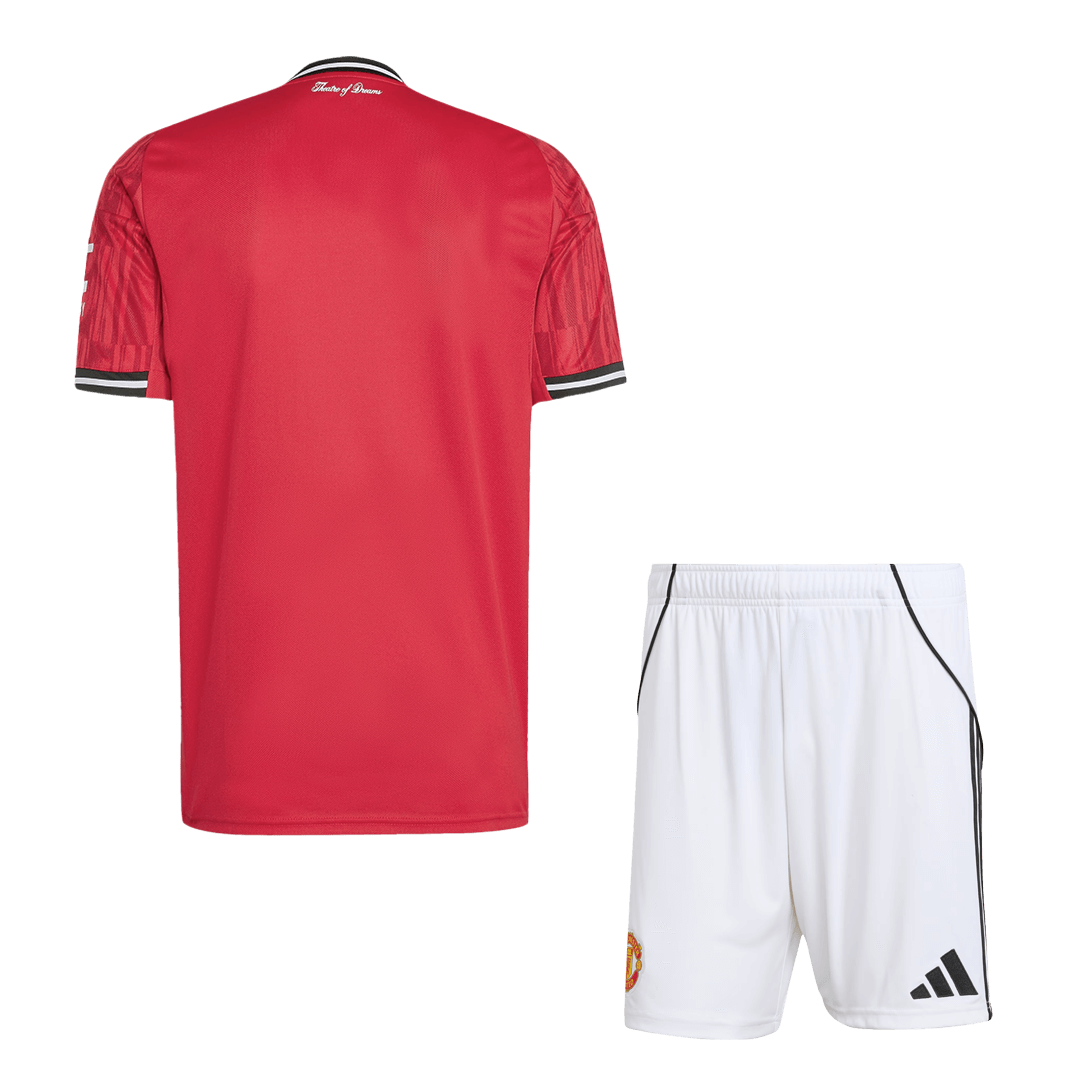 Manchester United Otthon Mez Szett (Mez + Nadrág) 2025/26-Piros