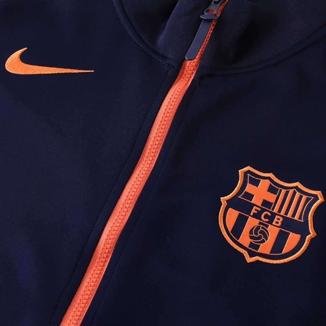 Barcelona Kabát Szett (Dzseki + Nadrág) Edzés Dzseki 2025/26 Sötétkék & Narancs