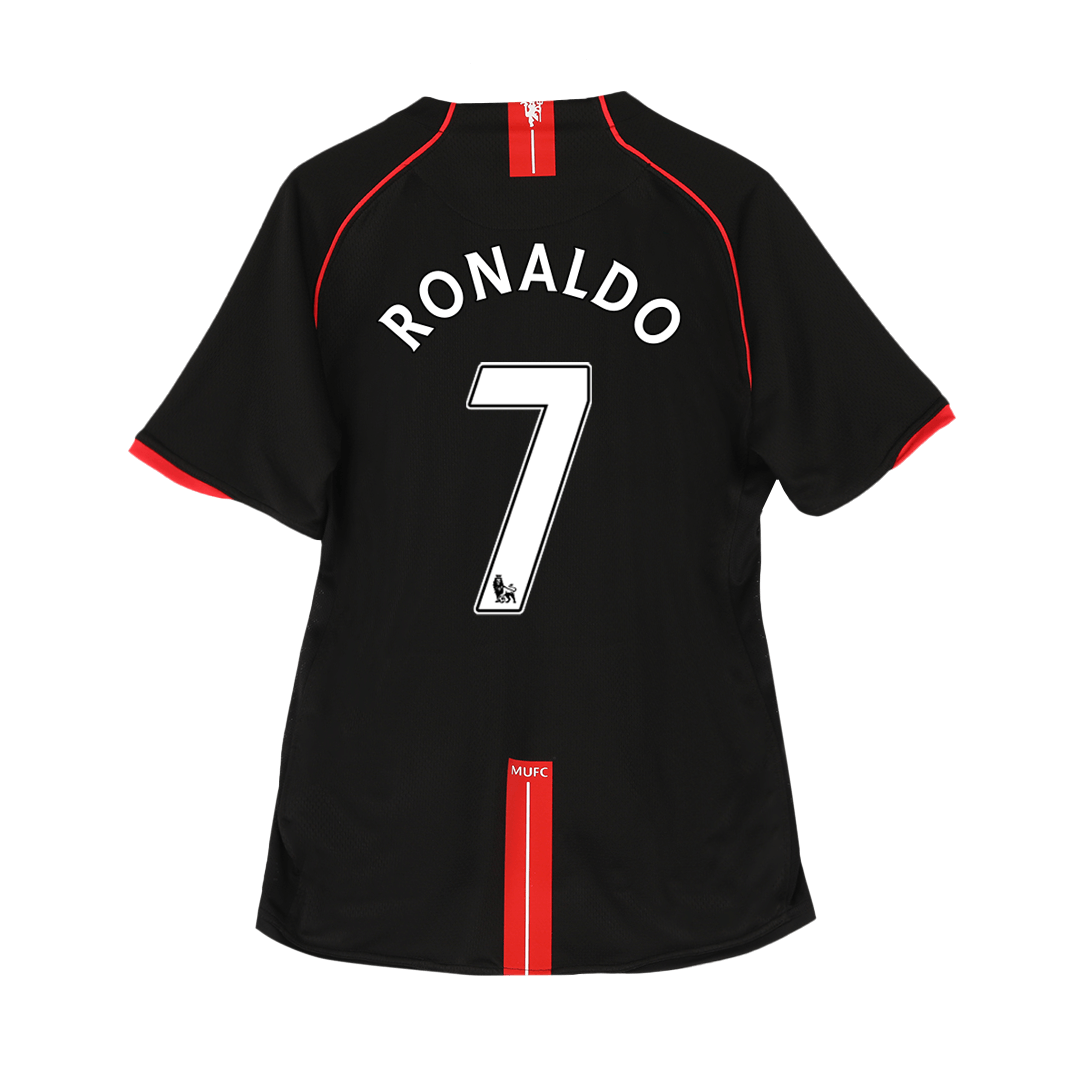 RONALDO #7 Manchester United Idegenbeli Retro Futball Mez 2007/08 Fekete
