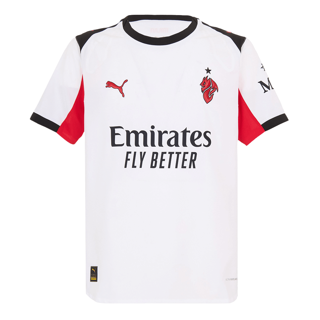 Hiteles AC Milan Idegenbeli Soccer Mez 2025/26 Fehér